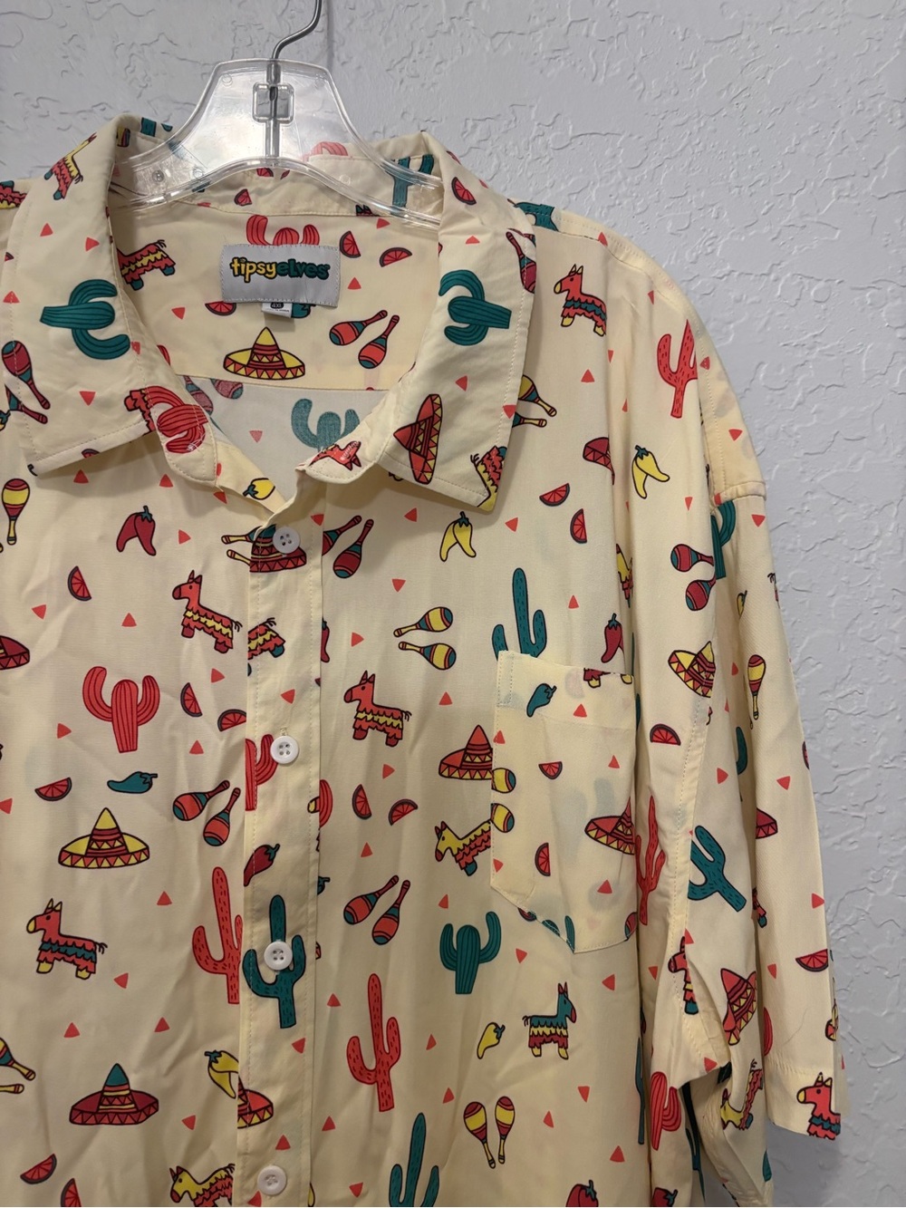 Tipsy Elves Mens fiesta Mexican  Button  Down Shirt Size 4X